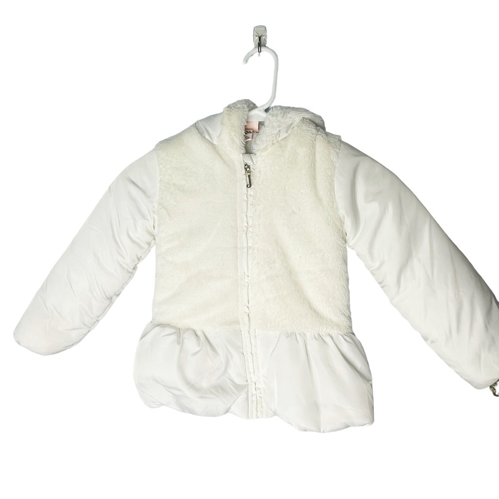 Juicy Couture white faux fur trimmed puffed jacket 4T